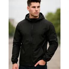 Jaqueta Masculina Inverno Nylon Com Forro E Capuz Destacável