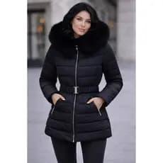 PARKA FEMININO NYLON COM CINTO FORRO REMOVIVEL