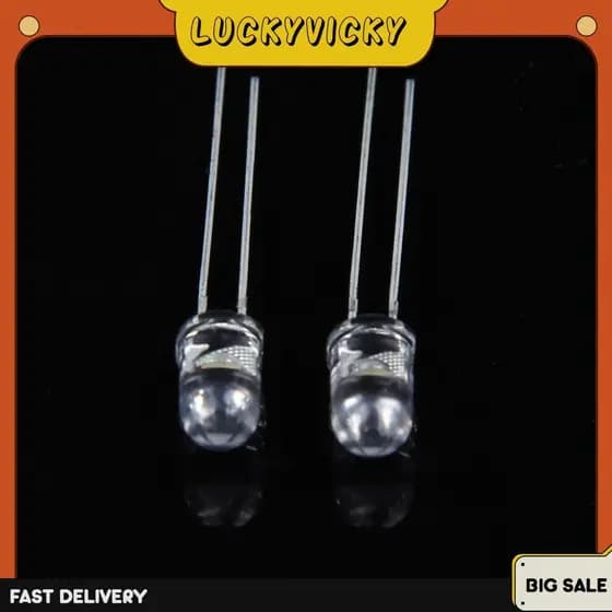 100Pcs 5mm Diodos Emissores Ultra-Brilhante 15000MCD Lâmpada Branca Para Kit Diy