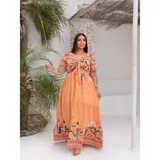 1 Vestido Longo Plus Size En Decote V Estampado e Liso G2 G3  Tendencia Verao