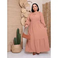 Vestido feminino Plus Size Manga Longo Com Lastex Tecido Duna G1 G2 G3 Moda Inverno