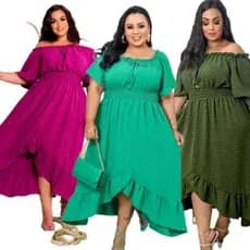 *  Vestido Longo Feminino Plus Size Ciganinha Moda Evangélica Tendencia Verão