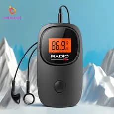 Rádio FM Digital Tuning Mini Com Fone De Ouvido Operado Por Bateria Clipe Para Caminhada Jogging