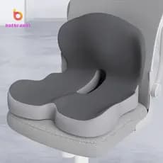 Almofada De Assento De Espuma Viscoelástica Com Suporte Lombar Para Motoristas De Carro Trabalhadores De Escritório (A)