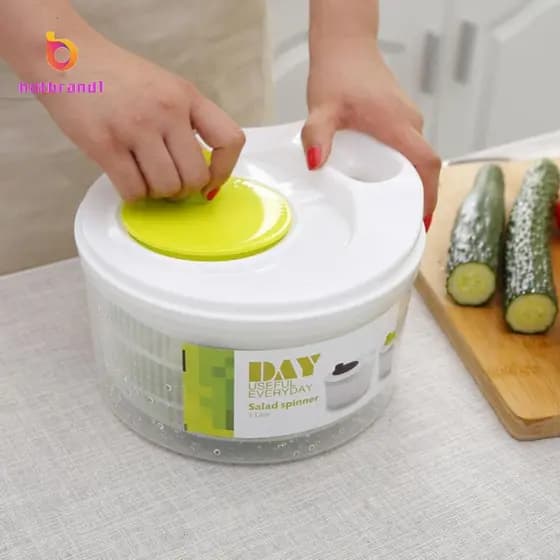 Conjunto De Secador De Vegetais Com Tigela E Escorredor De Bomba Giratória Design De Secagem Rápida Para Lavagem , Limpe