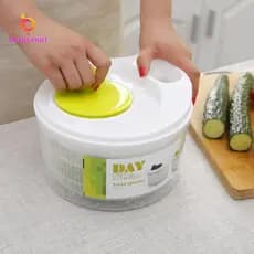Conjunto De Secador De Vegetais Com Tigela E Escorredor De Bomba Giratória Design De Secagem Rápida Para Lavagem , Limpe