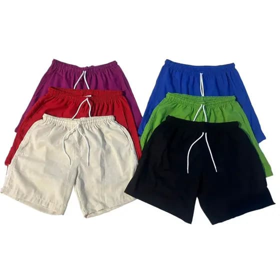 KIT 4 peças shorts linho masculino premium lisa TOP