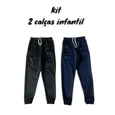 Kit 2 Calça Jogger Infantil Juvenil Escola Inverno Chimpa Flanelado Todas as Cores lisa sem marca