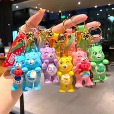 Butter Bear Keychain Figure Cute Creativity Care Bear Model Key Chain Gifts