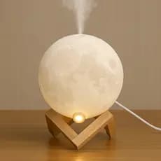 Umidificador de Ar Lua 3D com Luz LED – Aromatizador + Luminária