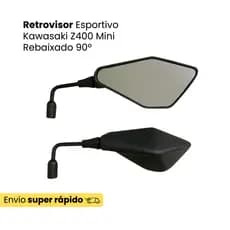 Retrovisor Espelho Mini Z400 Haste 90º Rebaixado Renascença