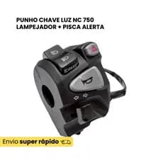 Punho Chave De Luz NC 750 Adaptado Titan 160 Start Fan C/ Lampejador + Pisca Alerta