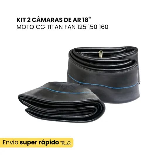 Kit C/ 2 Câmara Ar Pneu 18 Moto Cg Titan Fan 125 150 160