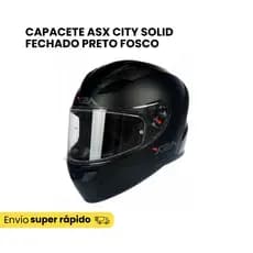 Capacete Moto Masculino Feminino Asx City Solid Preto Fosco Esportivo Com Narigueira Fechado