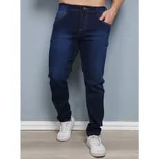 Calça Jeans Masculina com Elastano - Slim Azul Escuro
