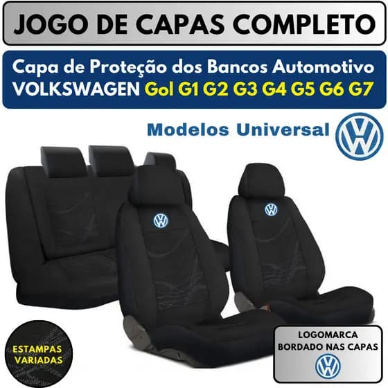 Capa de Banco Automotivo Volkswagen Tecido Grosso Carro VW GOL Gol G2-G3-G4-G5-G6-G7