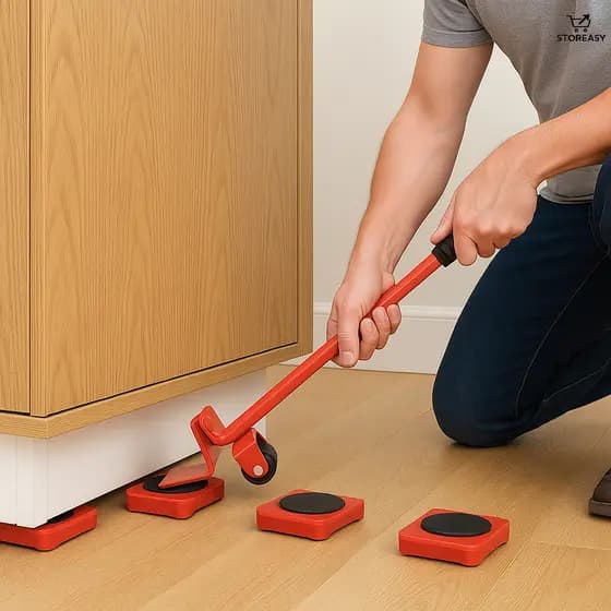 Aparelho Movedor de Móveis Fácil Conjunto Levantador Materiais Pesados Kit 5 Peças