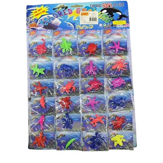 kit 24 pacotinho，Dinossauro/frutos do mar Cresce Na Água Animal Em Gel Bichinho Expande Na Água