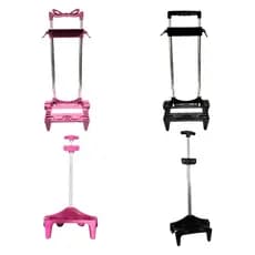 Carrinho Para Mochila Escolar Rosa 40cm Com 2 Hastes E Rodinhas De Silicone Para Menina E Menino