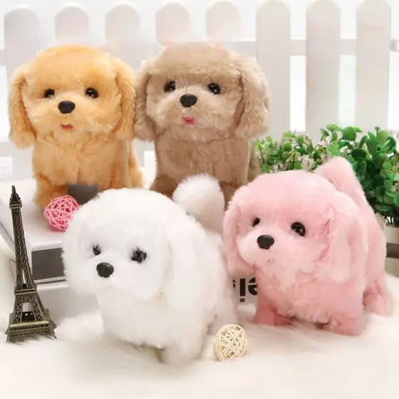 Cachorro Filhote de pelúcia que pula, anda e late / Crianças - Envio imediato