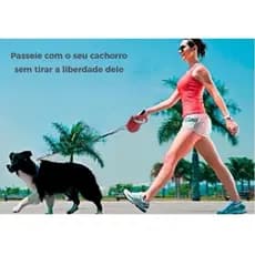Coleira Retrátil 3 Metros para cães e gatos Para Passeios