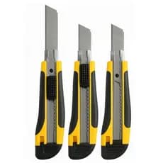 Kit 3 Estiletes 18mm Lâmina Larga Emborrachado Profissional