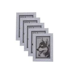 KIT 5 PORTA RETRATO 10X15 BRANCO PVC  ALTO RELEVO