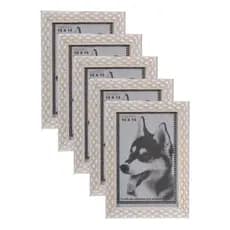 KIT 5 PORTA RETRATO BEGE10X15 PVC ALTO RELEVO