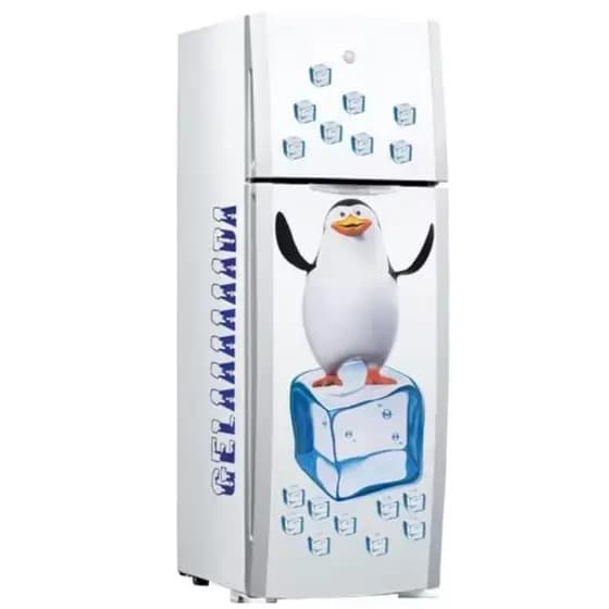 Adesivo Decorativo Criativo Divertido PINGUIM GELO GRANDE Geladeira Parede