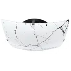 Lustre Plafon Sobrepor Quadrado 250 Mármore Preto Decorativo 2 Lampadas