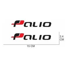 Par De Adesivo Emblema Fiat Palio Preto - Branco