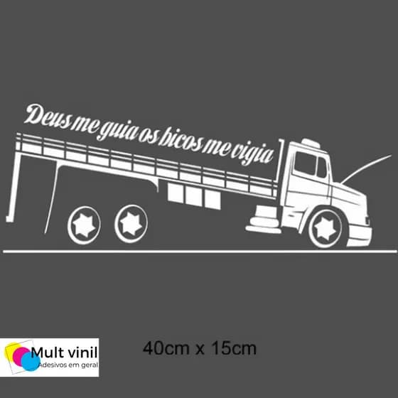 Adesivo Caminhão Deus Me Guia 40cm X 15cm Varias Cores