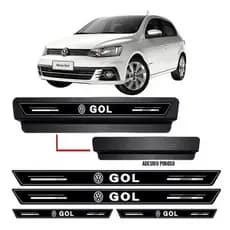 Soleira De Porta Protetora Gol G3 G4 G5 G6 G7- Kit Preto 8pç