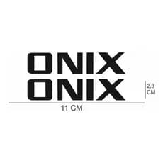 Par De Adesivo Emblema Chevrolet Onix Preto - Branco