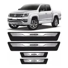 Kit 8 Adesivo Soleira Premium Porta Amarok Aço Escovado