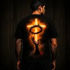 Camiseta Cruz Coroa Brilhante Masculina Feminino Unissex Crista Gospel Premium
