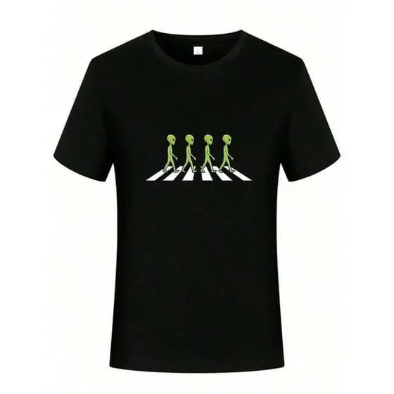 Camiseta Unissex 100% Algodão Alien Beatles Streetwear Lançamento
