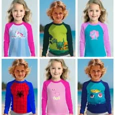 Camisa Infantil De Proteção Solar UV 50 Manga longa Praia Para Meninos e Meninas