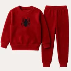 Conjunto Aranha Infantil de Inverno em Plush Ultra Soft  Casaco + Calça Diversos Temas Divertidos
