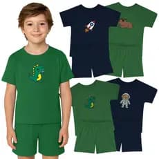 KIT Sortido 6 Peças de Roupas Infantil Menino Verão | 3 Conjuntos Bebê Menino