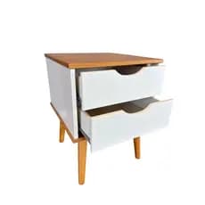 Finestra - Mesa Cabeceira 2 gavetas Nórdica Roble/Branco - Estilo nórdico
