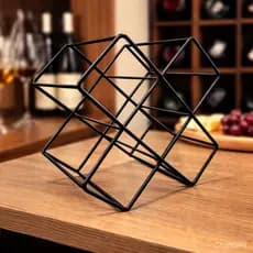 Adega X Suporte Vinho 6 Garrafas Organizador Metal Decoração Luxo Casa Bar