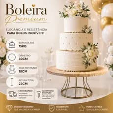 Suporte Boleira Premium para Bolos Decorados Base Metálica Reforçada Elegante para Festas e Eventos