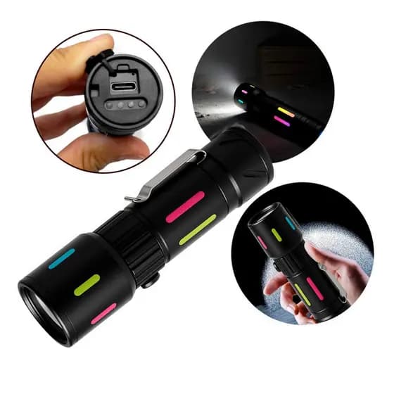 Lanterna Portátil Com Zoom Telescópico Ajustável