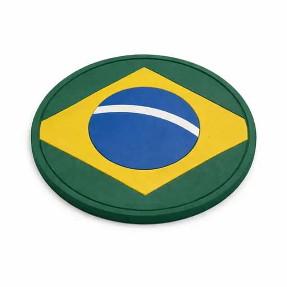 Porta Copo Brasil Bolacha Descanso Mesa Chopp Borracha Bar Antiderrapante Retém Líquido