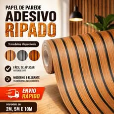 Papel de Parede Para Quarto Adesivo Ripado Autocolante de Madeira