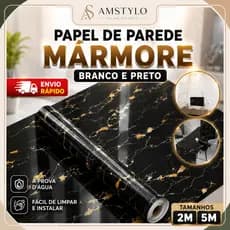 Papel de Parede Mármore Dourado 2 e 5 Metros Cozinha Adesivo Decoração Para Quarto