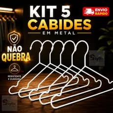 Kit 5 Cabides Para Roupas Camisa Organizador Guarda Roupa Arara