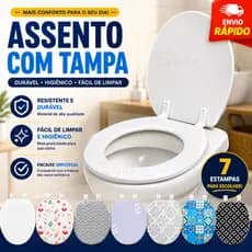 Assento Sanitário Almofadado Branco Com Tampa De Vaso Universal