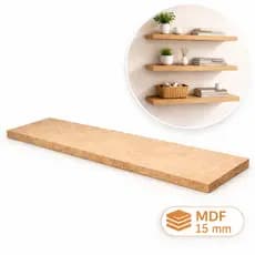 Chapa de MDF Cru 60x40cm Placa Retangular 15mm Corte Reto Tábua Madeira Nicho Marcenaria Decoração